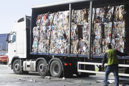 Trucks transporting construction waste in Kings Cross area
