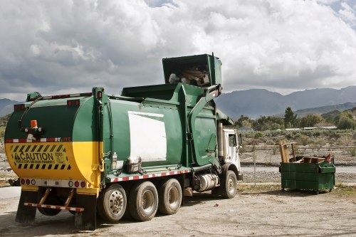 Professional waste clearance team working on a Kings Cross construction site